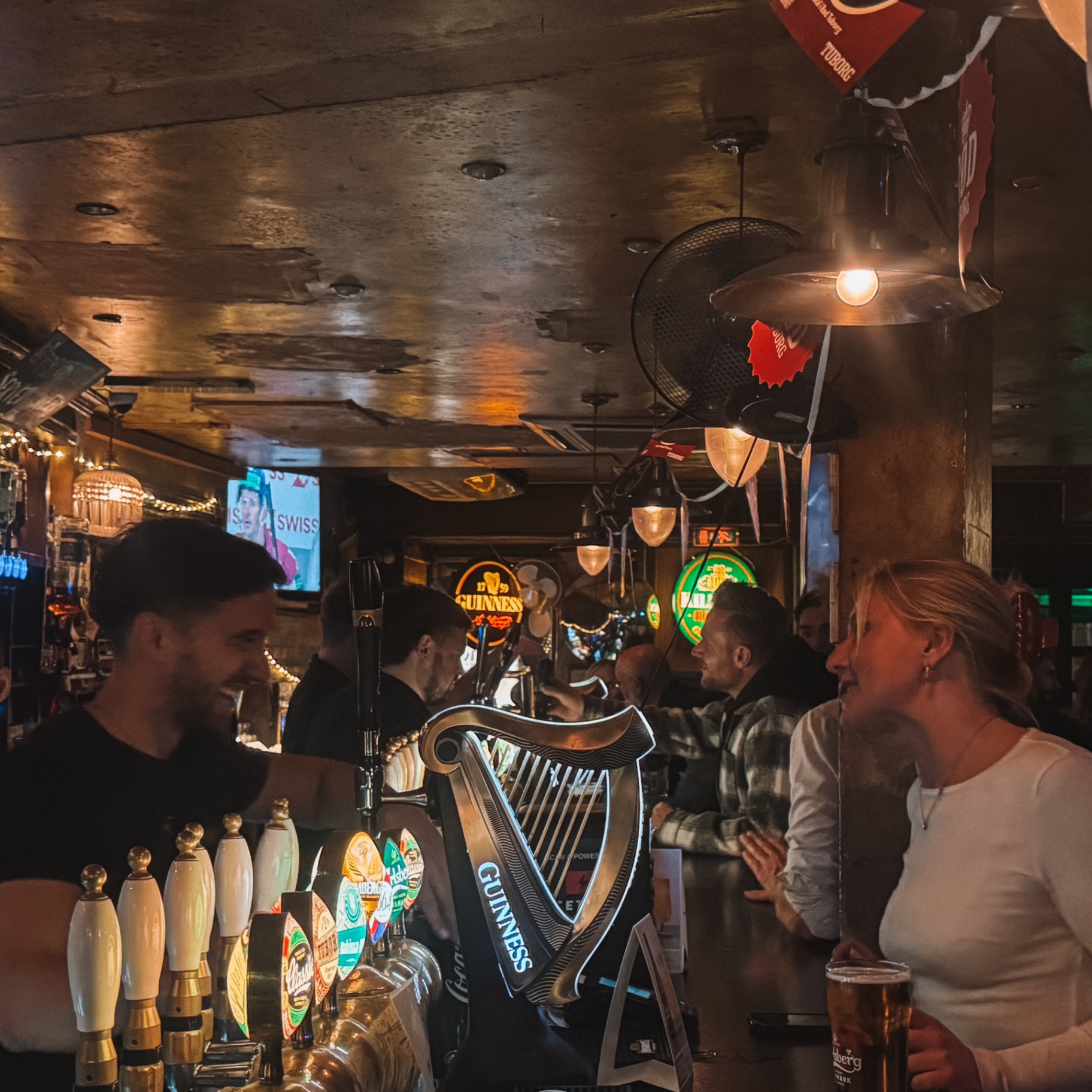 Inside The Dubliner Irish pub in Copenhagen